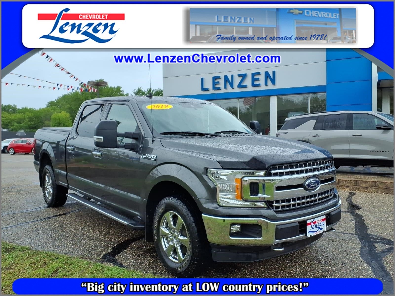 2019 Ford F-150 XLT in Gray — front three-quarter view