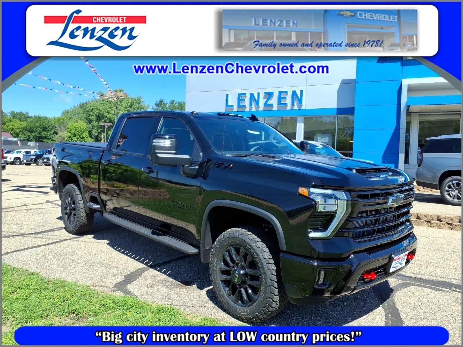 2026 Chevrolet Silverado 3500 HD LTZ in Black — front three-quarter view