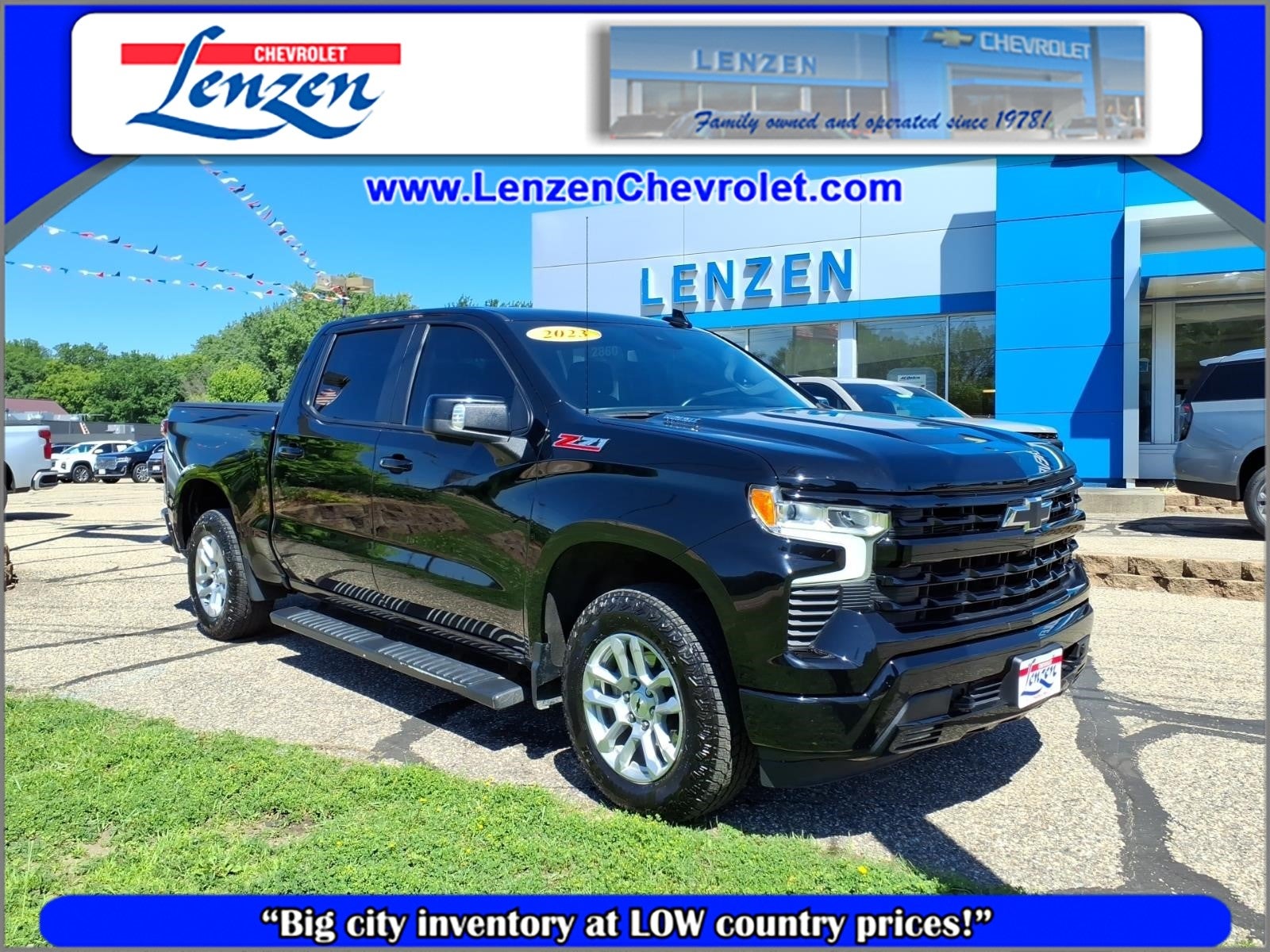 2023 Chevrolet Silverado 1500 RST in Black — front three-quarter view