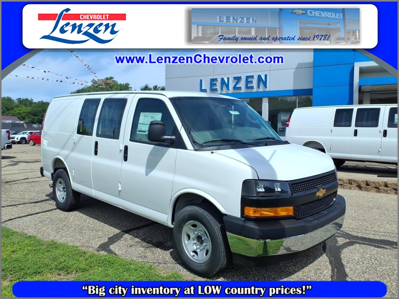2026 Chevrolet Express Cargo WT in Summit White — front three-quarter view