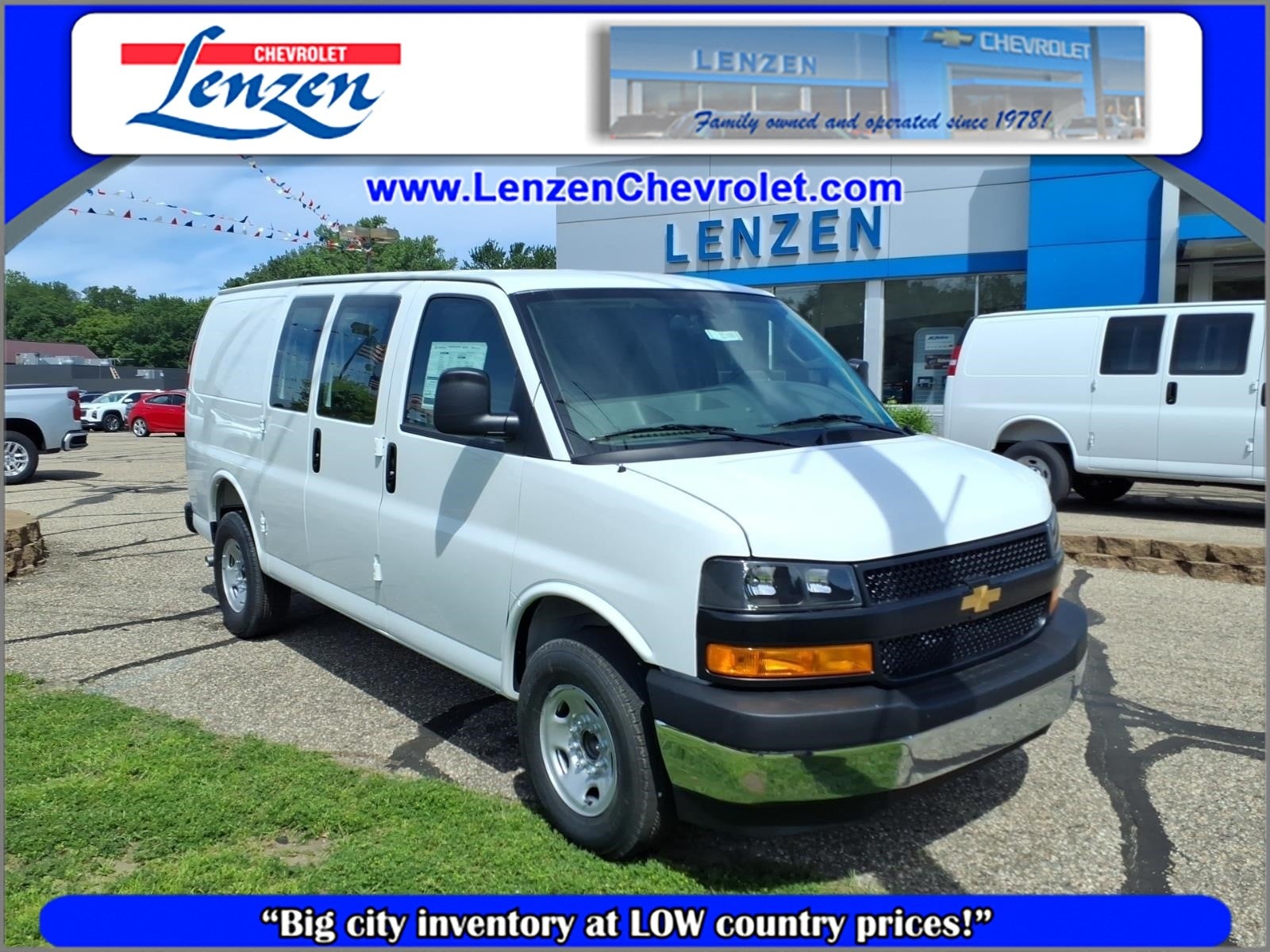 2026 Chevrolet Express Cargo WT in Summit White — front three-quarter view