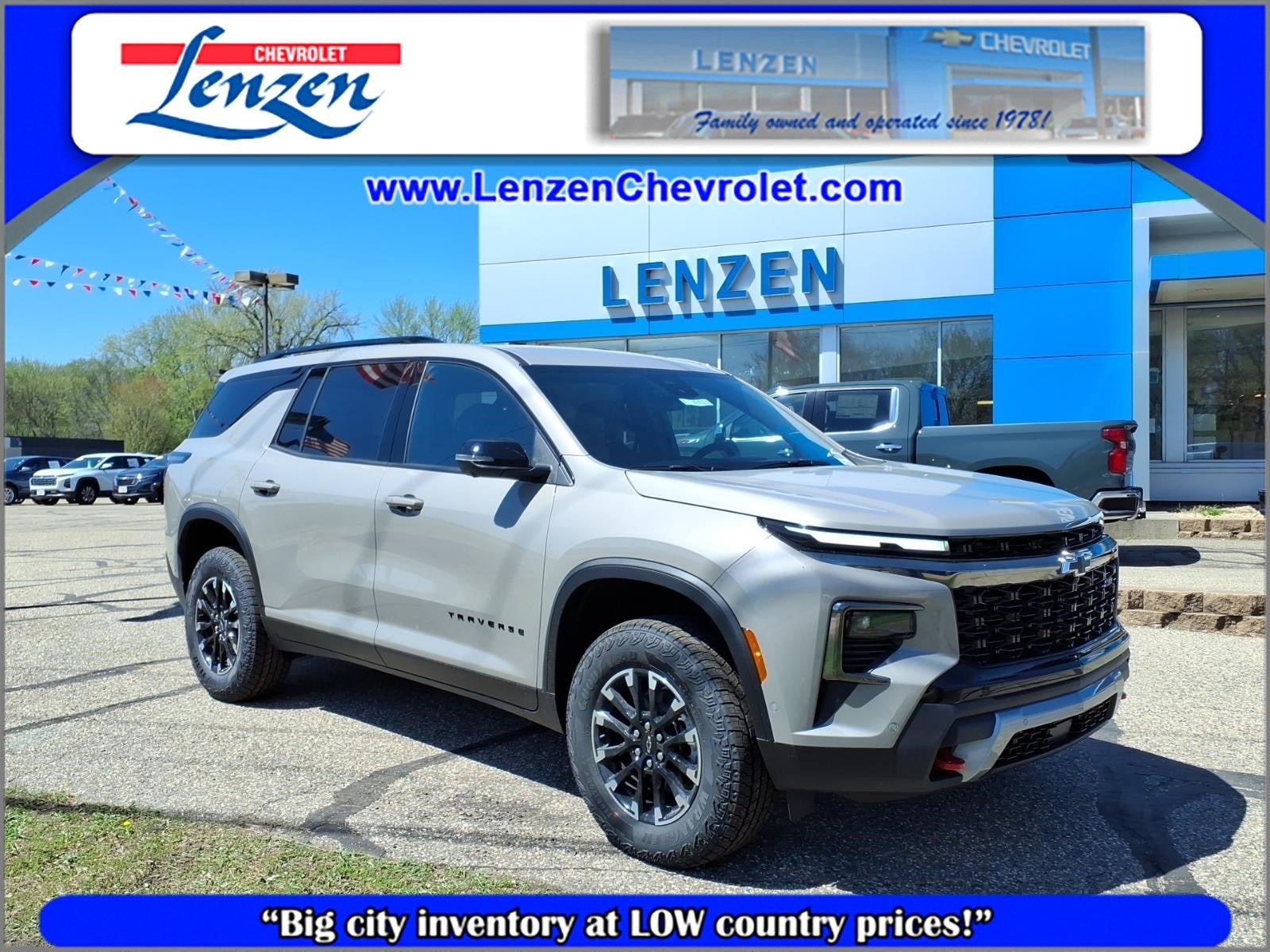 2026 Chevrolet Traverse Z71 in Sandstone Gray — front three-quarter view