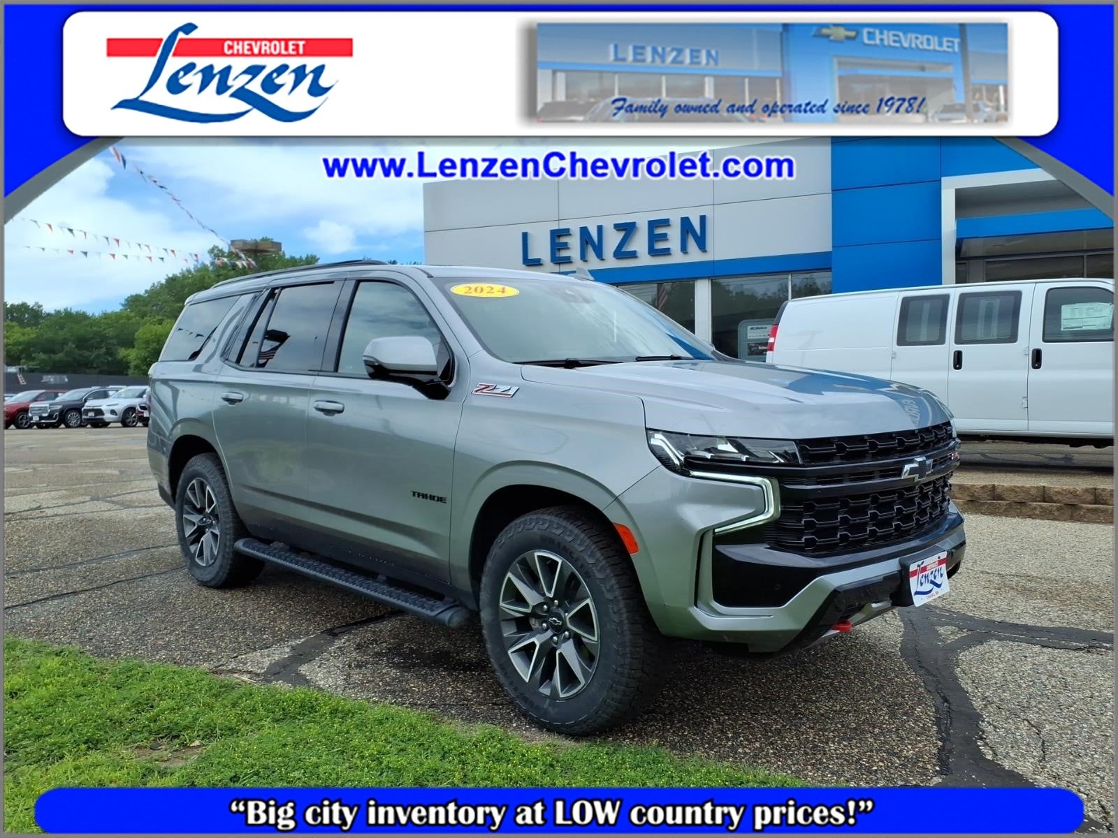 2024 Chevrolet Tahoe Z71 in Sterling Gray Metallic — front three-quarter view