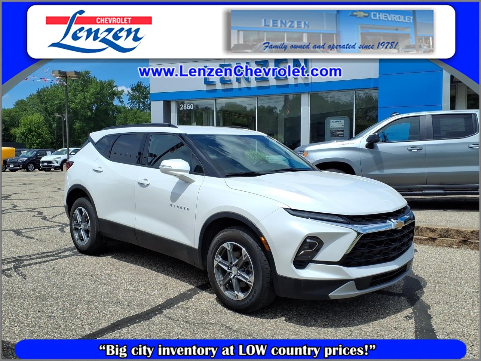2024 Chevrolet Blazer 3LT in Iridescent Pearl Tricoat — front three-quarter view