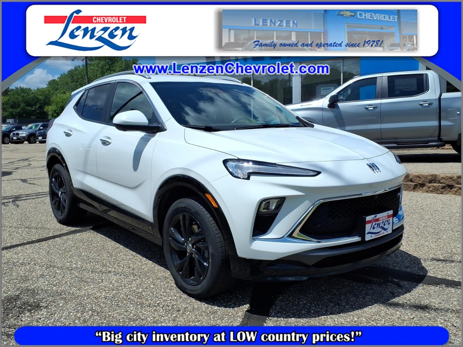 2024 Buick Encore GX Sport Touring in Summit White — front three-quarter view