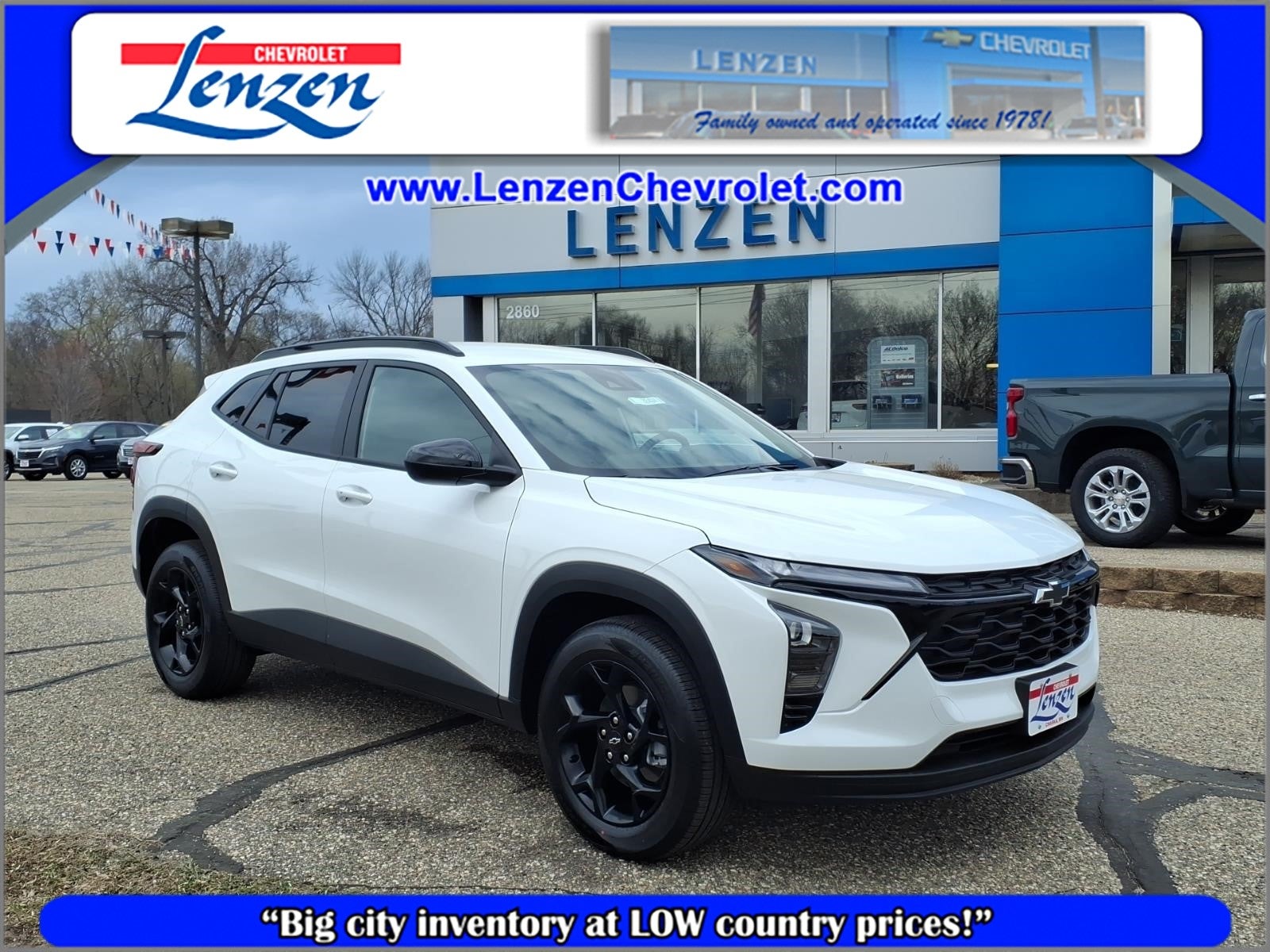 2026 Chevrolet Trax LT in Summit White — front three-quarter view