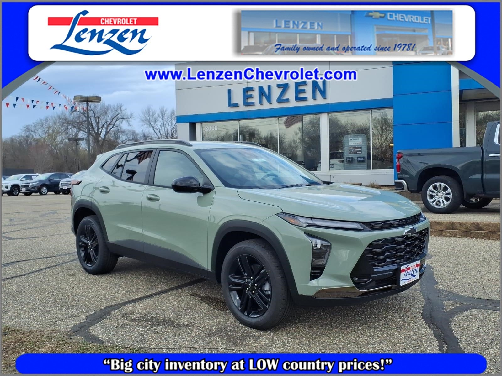 2026 Chevrolet Trax ACTIV in Cacti Green — front three-quarter view