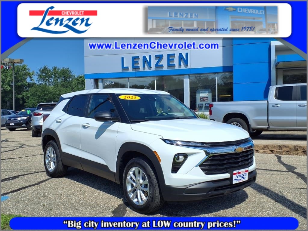 2025 Chevrolet Trailblazer LS in Summit White — front three-quarter view